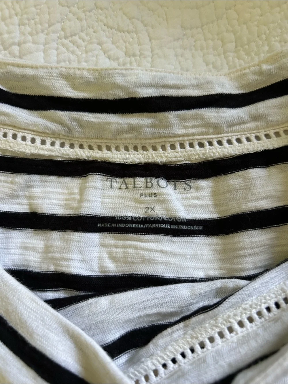 Striped 3/4 sleeve top